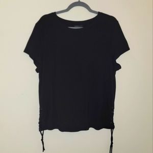 Rock & Republic Black Top with Tied Loop Detail on Sides